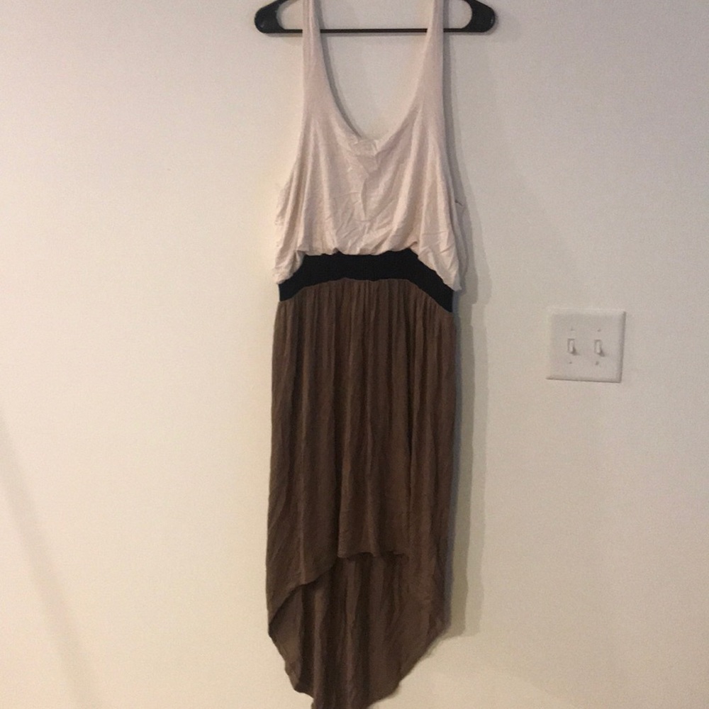 💋3 for $16💋 Cream / Brown High Low Dress - NWOT
